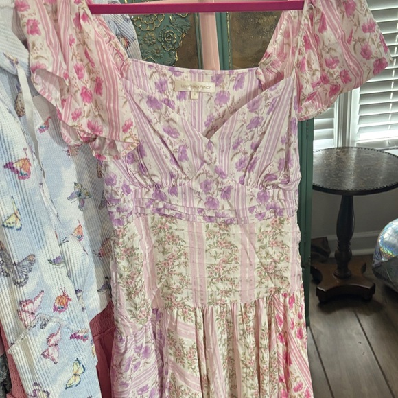 LoveShackFancy Pink and Purple High Low Dress - Picture 2 of 3